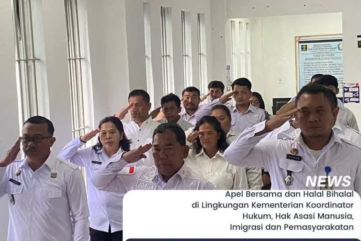 Rutan Kabanjahe Ikuti Apel Pagi & Halal Bihalal Keluarga Besar Kemenko Bid. Hukum, HAM, Imigrasi dan Pemasyarakatan Secara Virtual