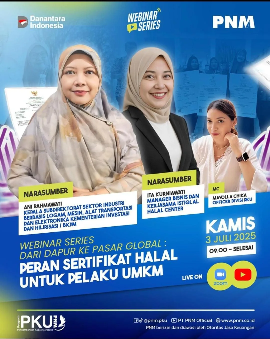 PNM Mekaar Gelar Pelatihan dan Webinar Serie Dapur ke Pasar Global “Peran Serta Sertifikat Halal” Untuk 50 Nasabah PNM Mekaar Berastagi