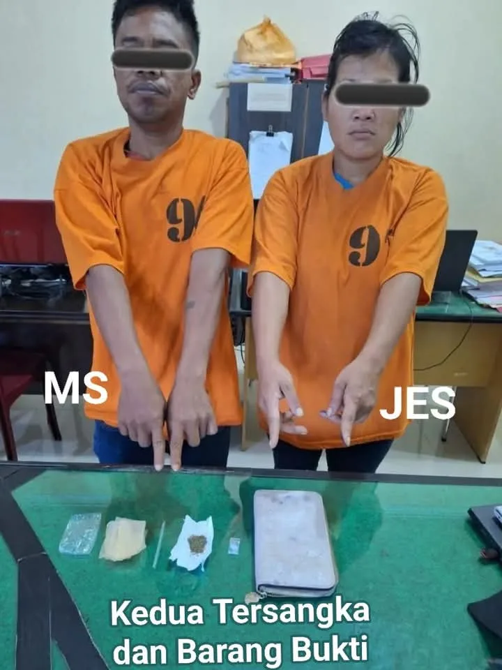Bersekongkol Simpan Narkoba, Seorang Pria dan Wanita Dibekuk Satresnarkoba di Desa Ketaren