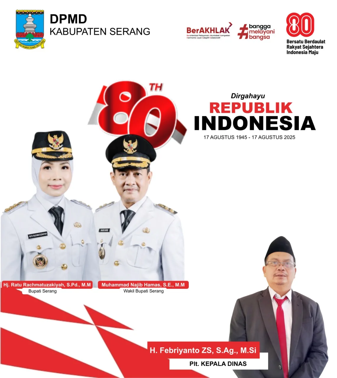 Ucapan HUT RI ke 80 Thn DPMD Kabupaten Serang