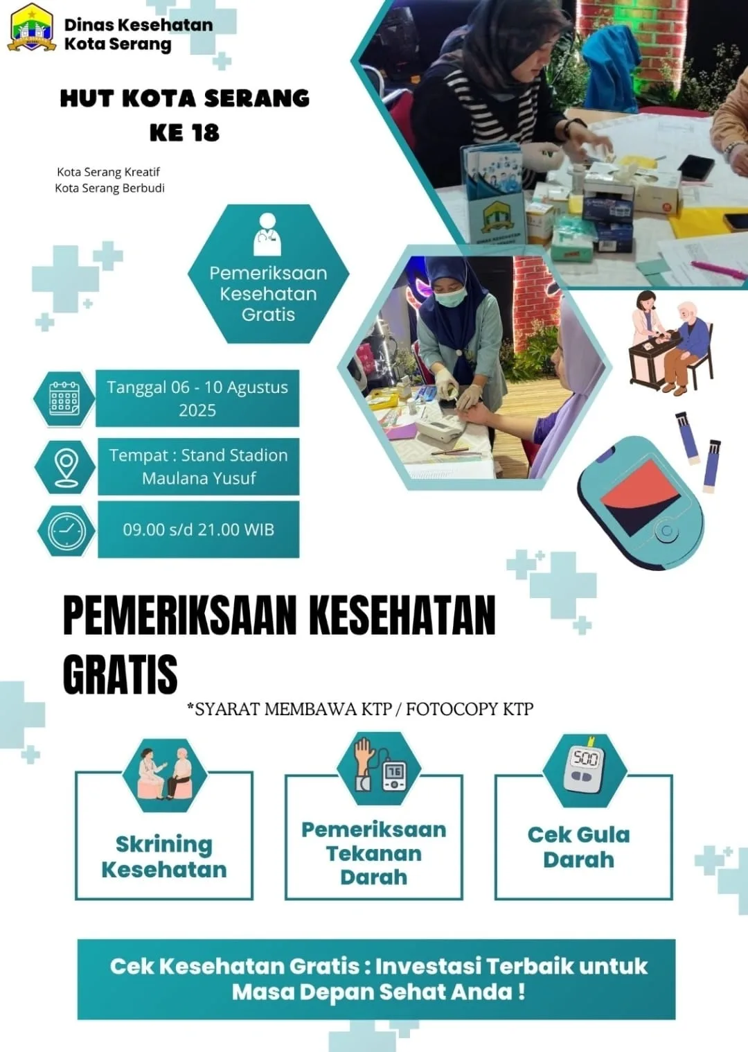 Dinkes Kota Serang Gelar Pemeriksaan Kesehatan Gratis di HUT Kota Serang ke-18