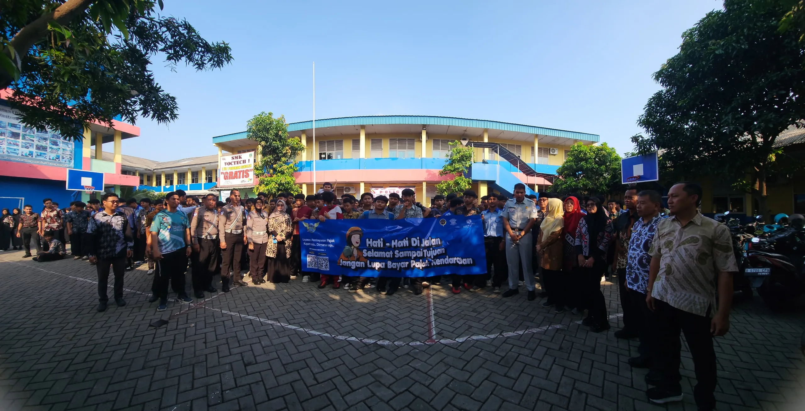 Jasa Raharja Tangerang dan Polres Metro Tangerang Kota Gelar Sosialisasi Keselamatan Berlalu Lintas di SMA Voctech 1