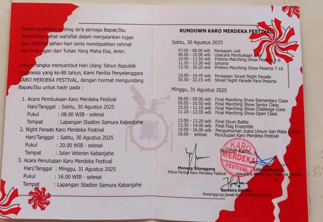 Hadiri Karo Merdeka Festival! Memperebutkan Piala Bupati Karo, LMP dan Badikanita Serta Pasar Murah dan UMKM